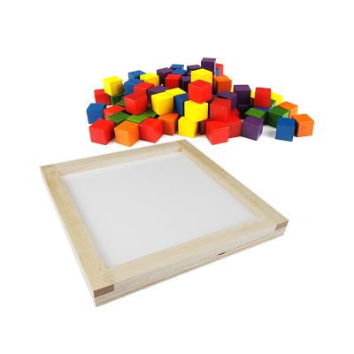 China Teaching aid 2cm color wooden cubes with sight mind riddle for sale