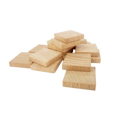 China Construction Toy Wood block 25x25x5.0 mm white, nature color wooden piece for children learning math: wooden counter for sale