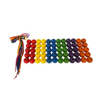 China Symmetry GD 22mm wood- round lacing beads /educational toys for kids/educational toys wooden beads for sale