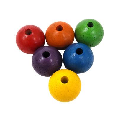 China Symmetry GD 22mm wood- round lacing beads /educational toys for kids/educational toys wooden beads for sale