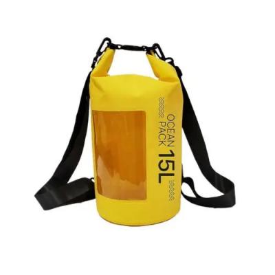 Κίνα 2022 New Design 15L PVC Tarpaulin Waterproof Bag Outdoor Dry Bag Camping Waterproof Backpack προς πώληση