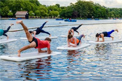 China Water Sports Floating Inflatable Yoga Paddle Board With Logo Printed for sale