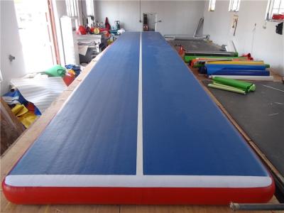 China Soft Air Track Tumbling Mat , Gymnastics Landing Mats Blue Top Red Bottom for sale