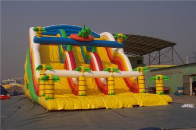 China Dinosaur Kids Blow Up Water Slide Obstacle Course , Huge Blow Up Water Slide For Pool for sale