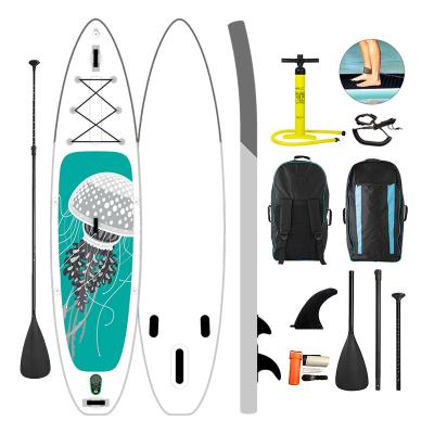 중국 2022 WOVEN DROP STITCH  new design inflatable stand up padlle board pvc deck pack non slip pvc 판매용