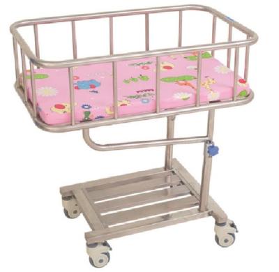 China Plastic Hospital Medical Stainless Steel Plug In Baby Crib With Trolley Wheel for sale