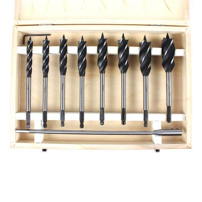 China KIDEA Woodworking TOOLS Factory High Quality 8PCS Hex Auger Wood Drill Bits Set For Hard Solid Wood for sale