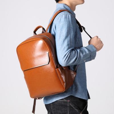 China Hautton Best Selling Waterproof Vintage Rucksack Bag Real Leather Laptop School Men Backpack for sale