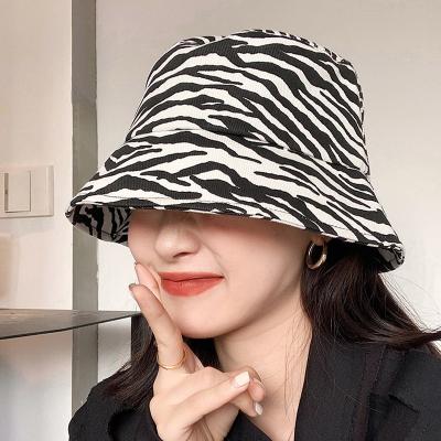 China breathable & Girl Fisherman Bucket Hat Female Waterproof Japanese And Korean Zebra Pttern for sale