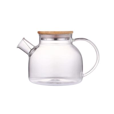 China Viable Clear Glass 33.8oz/1000ml Teapot with Removable Infuser, Loose Leaf Glass Pitcher and Blooming Tea Stovetop Safe for sale