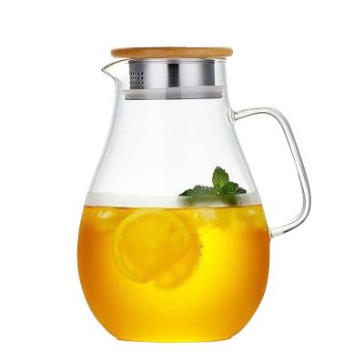 China Sustainable Household Transparent Diamond Texture Glass Teapot Large Capacity Coffee Pot With 304 Stainless Steel Lid for sale