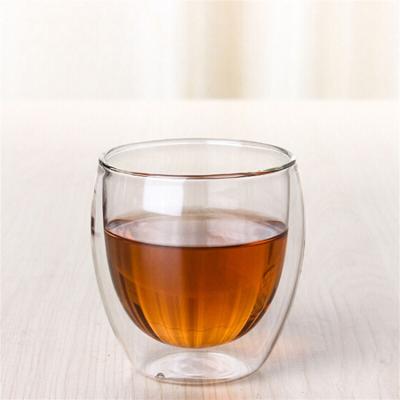 China Double Wall Sustainable Glass Coffee Mugs For Tea Beer Water Juice 80ml/250ml/350ml/450ml for sale