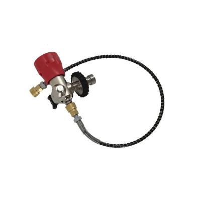 China 9L 6.8L 3L 30Mpa general carbon fiber cylinder Fillinng station valve with hose for pcp tank for sale