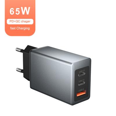 China Mobile Phone GaN 65W Charger Charging Quick QC PD 2C+A USB Wall Charger for sale