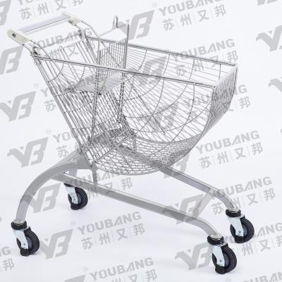 China Unfolding Style Asian White Color Foldable Supermarket Trolley Carts for sale