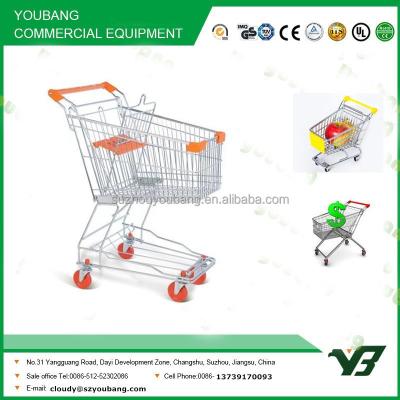 China Hot Selling 100 Liter Good Uncovering Cheap Zinc With Materials Used Asian Type Powder Shopping Cart (YB-A32) Supermarket Trolley for sale