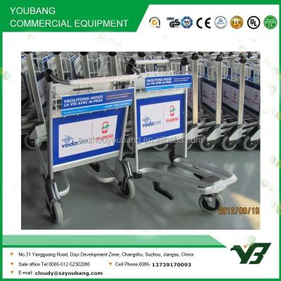 China 2015 New Airport 3 Wheels 6063 Aluminum Alloy Airport Luggage Cart With Brake (YB-AT01) for sale