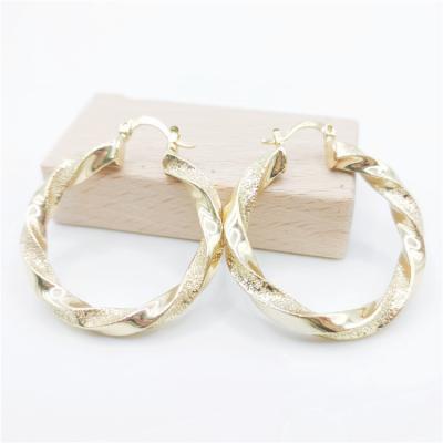 China FASHIONABLE Wholesale Custom 18k Gold Plated Stainless Steel Jewelry Twisted Earrings Small Circle Non Tarnish Free Gold Earrings for sale