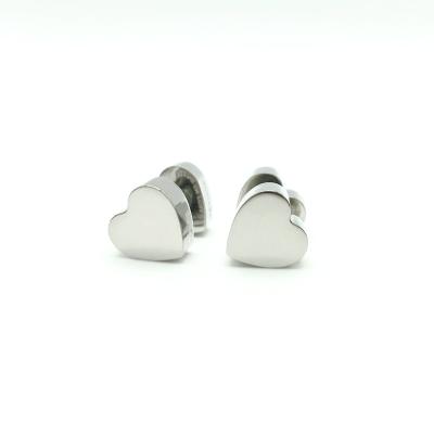 China Newest Hip Hop Korean Trendy Jewelry CLASSIC Heart Silver Plated Stud Earrings For Women And Girl for sale