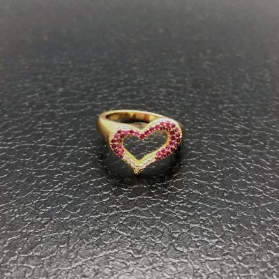 China TRENDY New Fashion Jewelry Love Heart Ring Exquisite CZ Heart Rings For Women Girls for sale