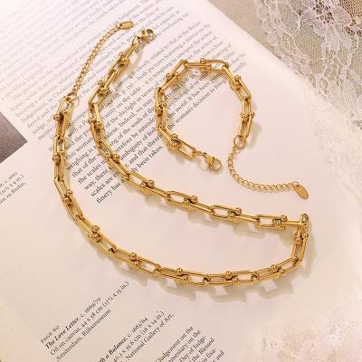 China New Design Stainless Steel Chain Bracelet U Shape Link Chain Bracelet CLASSIC Cuban Chain For Women for sale