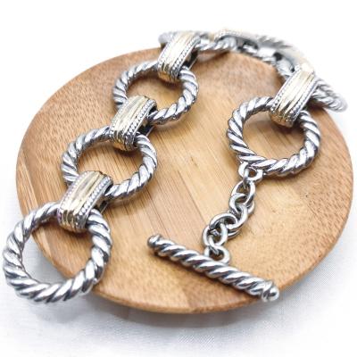 China 2021 TRENDY Most Trendy Punk Style Cuba Thick Chain Gold Plated Stainless Steel Bracelet For Women Men for sale