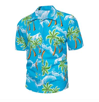 China Anti-pilling casual adult vacation Sun clothes loose Hawaii beach outfit floral print short sleeve button down lightweight 3D shirts for men for sale