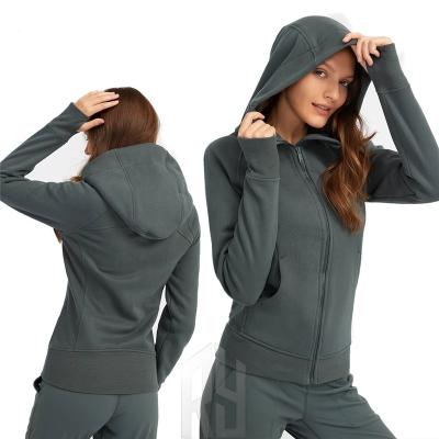 China 2022 Lulu Lemon Yoga Top Women's Running Hoodies Fleece Zip-up Sports Hooded Casual Outdoor Fitness Coat Breathable For Winter for sale