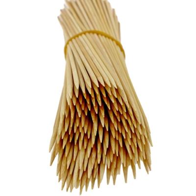 China 100pcs Grade 12 Inch Unique Disposable Guaranteed Easily Cleaned Natural Wood Round Roasting Bamboo BBQ Cooking Sticks for sale