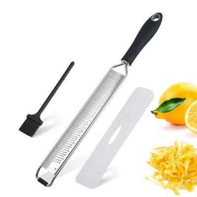 China Pro Citrus Cheese Zester Lemon Parmesan Grater Wide Blade Dishwasher Safe Ginger Chocolate Razor-Sharp Stainless Steel Viable Blade for sale