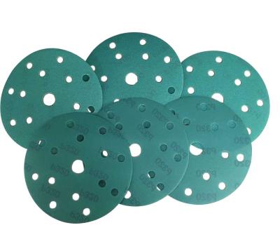 China Green Film Auto Disc Good Quality Sanding Disc For Auto Edge Sanding Corner Sanding for sale