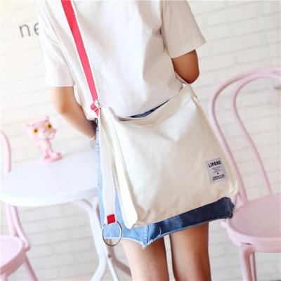 China New canvas small ring shoulder Messenger bag simple portable leisure Joker bag women for sale