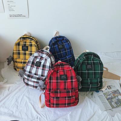 China Bag female Korean version of junior and senior high school students wind small fresh day department checked backpack for sale