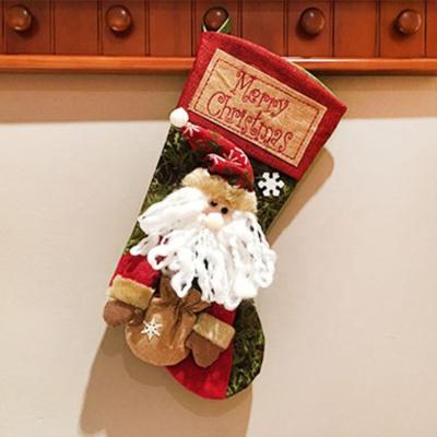 China New Design Christmas Stocking Gift Bag Christmas Decorations Fashionable Christmas Socks Gift Candy Socks for sale