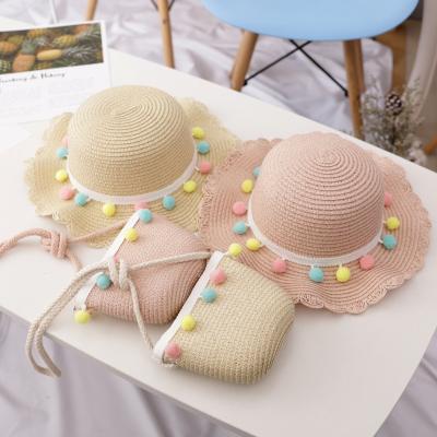 China Fashoion Kids Purses and Hat Sets Fashion Cute Kids Hat and Bag Cap for Kids Summer Beach Children Hats and Purses for sale