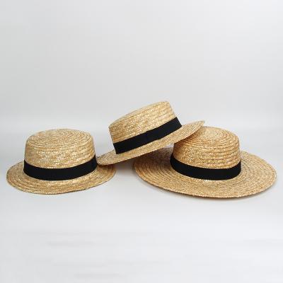 China Fashoion Straw Hat Hot Sale Straw Boater Hat Summer Paper Adult Women Beach Straw Hat for sale