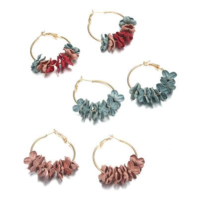 China New Designs Fashion Women's Earring Women's Earrings Wholesale Colorful Flower Circle Earrings Women's Jewelry From China for sale