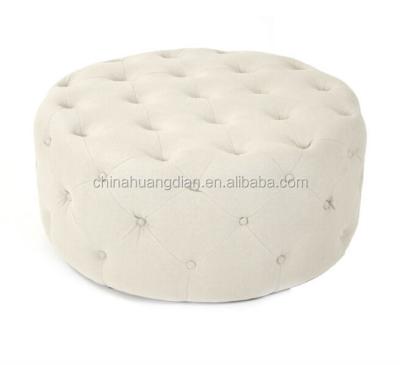 China Home Stool & Ottoman chesterfield round ottoman with fabric cover HDOT206 for sale