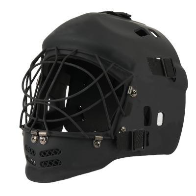 China Attractive Steel Cage Goalie Helmet in MATT or SHINY Design Cat-eye Floorball Hockey Goalie Junior Size Helmet for sale