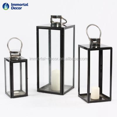 China Home Decoration Full Size Metal Lantern With Stainless Steel Handle for sale