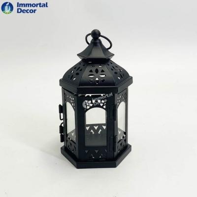 China Mini Home Decoration Black Tealight Lantern for sale