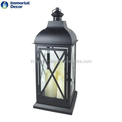 China IMMORTEL Home Decoration Garden Large Black LED Candle Lanterns for sale