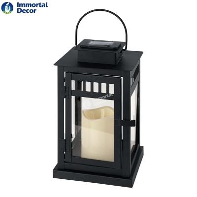 China Home Decoration Solar Powered Wall Lantern With LED Candle for sale