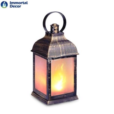 China New design home antique LED decoration plastic flip flameless lantern passed droptest for sale