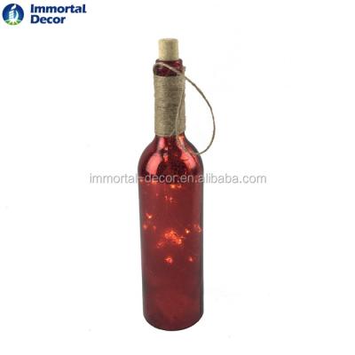 China Home Decoration Bottle Wine Glass Candle Holder With Rope Decoration for sale