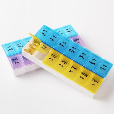 China Chinese Sale Eco-friendly Weekly Travel Organizer Plastic Pill Food Grade Sealed Portable Braille Weekly Reminder Pill Box Case for sale