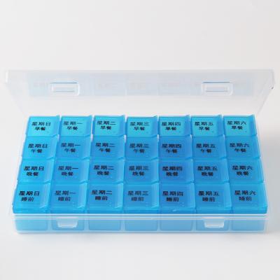 China Hot Sale Custom Weekly Travel Eco-friendly Logo Pill Organizer Food Grade Braille Braille Plastic Box For Pills Medicine Portable Sealed Plastic Pill for sale