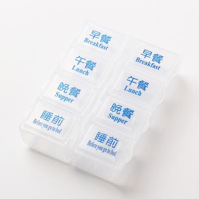 China China Quality Manufacturer Eco-Friendly Weekly Pill Organizer Portable Large Capacity Transparent Medicine Box for sale