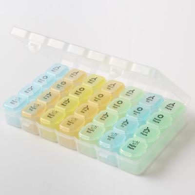 China Medical Pill Box Eco-friendly Weekly Monthly Compound Pill Box Silicone Pill Box Custom Logo Medicinal Tablets Pill Organizer Four-color Planner for sale