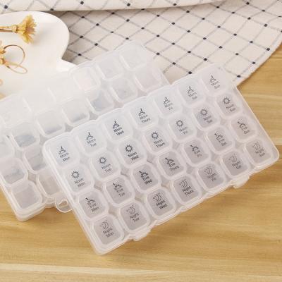 China Eco-friendly Weekly Organizer 2020 Logo White Pill Box High Quality Custom Pill Box Portable Personalized Medicine Storage Box for sale